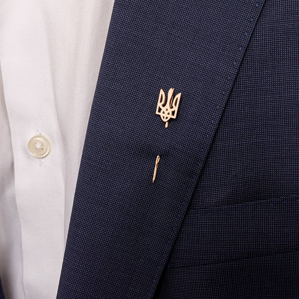 Золотий значок-шпилька Герб України-Тризуб (арт. 360004) – зображення 3