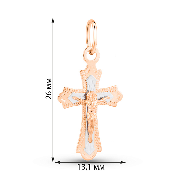 Крестик из красного золота с распятием (арт. 520501) – изображение 2
