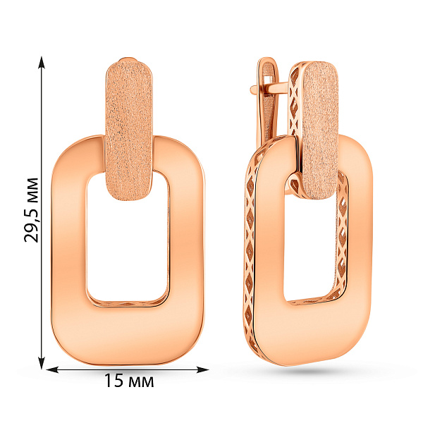 Серьги из красного золота без камней (арт. 1091822м) – изображение 5