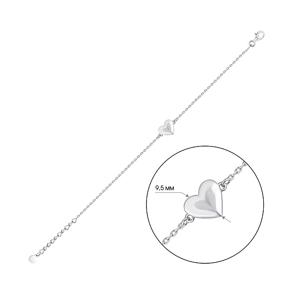 Серебряный браслет без камней (арт. 7509/5018) – изображение 2