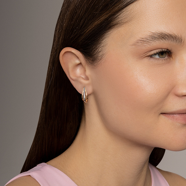 Золотые серьги с родированием (арт. 110675) – изображение 3