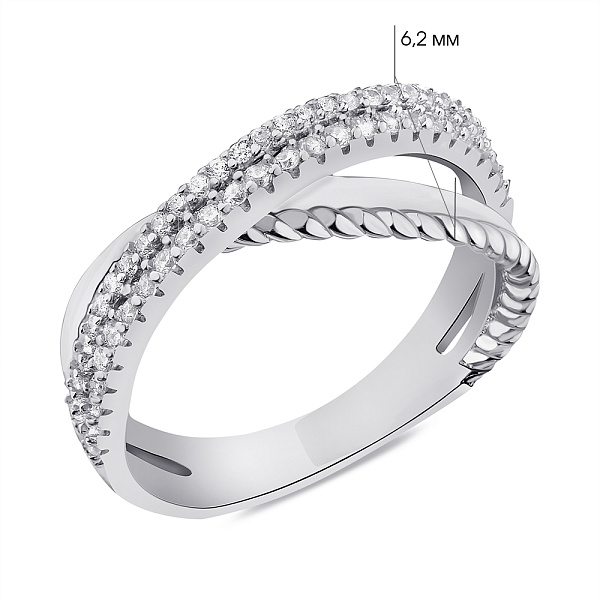 Серебряное кольцо с дорожкой из фианитов (арт. 7501/6113) – изображение 2