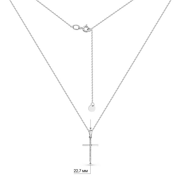 Золоте кольє з хрестиком з діамантами (арт. Ц011279005б) – зображення 3