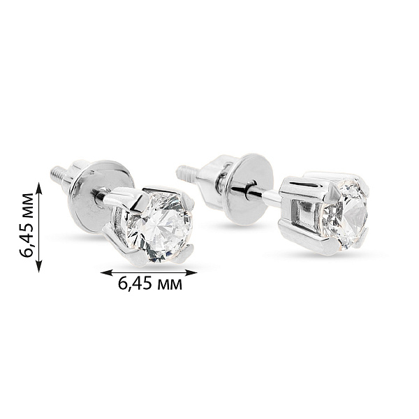 Золотые серьги пусеты с фианитами (арт. 110229б) – изображение 2