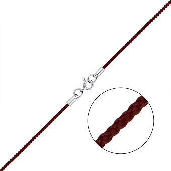 Ювелирный шнурок с серебряными вставками (арт. 7307/79053-229/14кр)