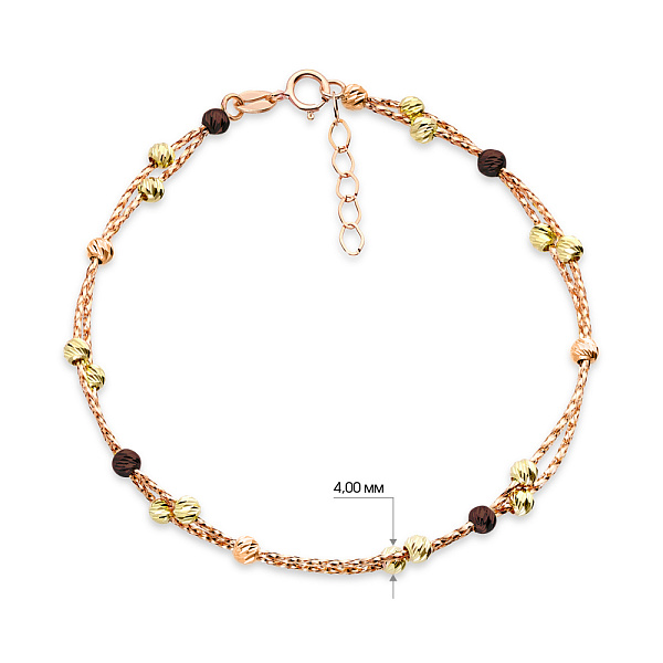 Браслет Orbit із комбінованого золота (арт. 323339кжкр) – зображення 2