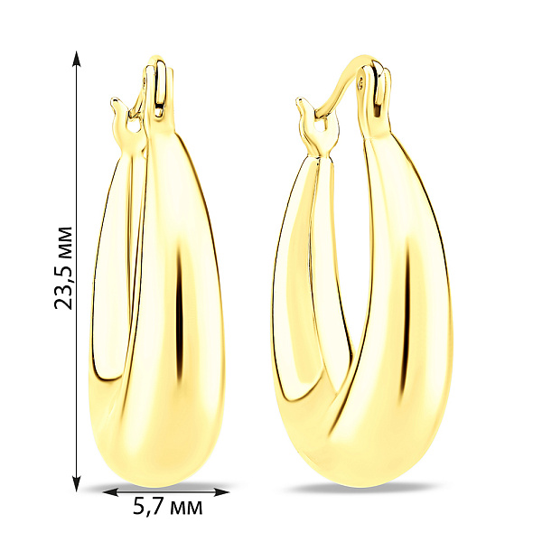 Серебряные серьги без камней (арт. 7502/9711/25ж) – изображение 2