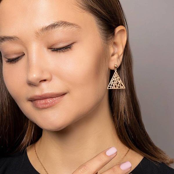 Серьги из красного золота (арт. 111285) – изображение 2
