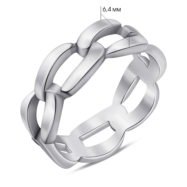 Серебряное кольцо Звенья без камней (арт. 7501/5584) – изображение 2