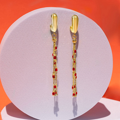 Золоті сережки Francelli в комбінованому кольорі металу (арт. 108031жк)