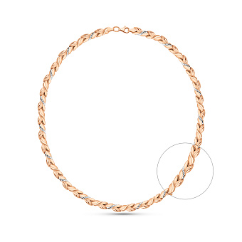 Фото Золотое колье с родированием (арт. 370095р)