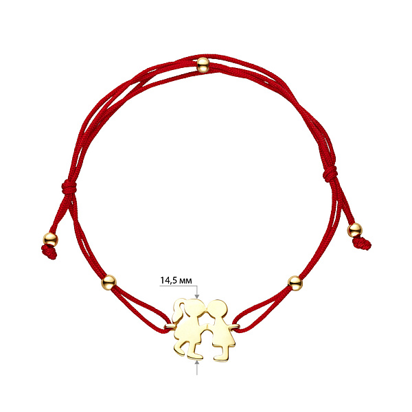 Браслет з червоною ниткою та золотими вставками (арт. 321919ж) – зображення 2