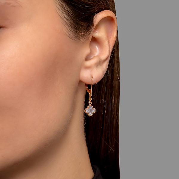 Золотые серьги с перламутром (арт. 1091536/8п) – изображение 2