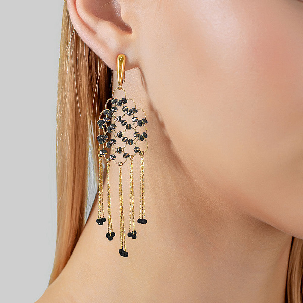 Золотые серьги с подвесками Francelli (арт. 106821жч) – изображение 2