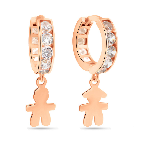 Детские серьги-кольца из красного золота (арт. 109377/10) – изображение 1