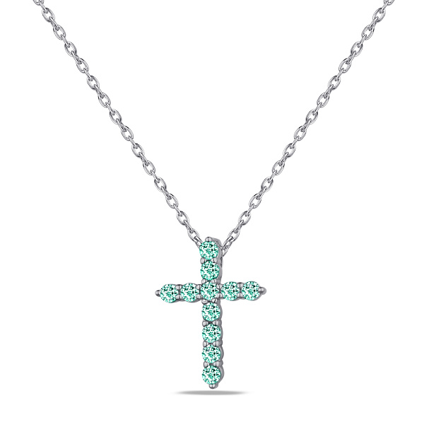 Серебряное колье Крестик с фианитами (арт. 7507/1477аз) – изображение 1