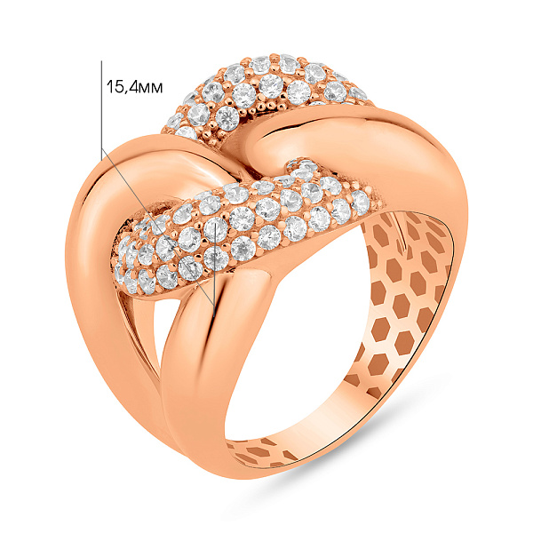 Кольцо из красного золота с фианитами (арт. 156523) – изображение 4