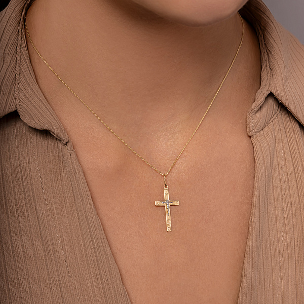 Крестик Оберег из желтого золота (арт. 501588ж) – изображение 2