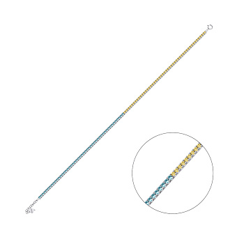 Фото Серебряный браслет с синими и желтыми альпинитами (арт. 7509/1218/1агж)