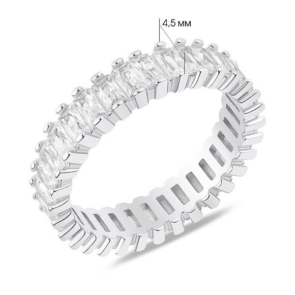 Серебряное широкое кольцо с фианитами (арт. 7501/6500) – изображение 4