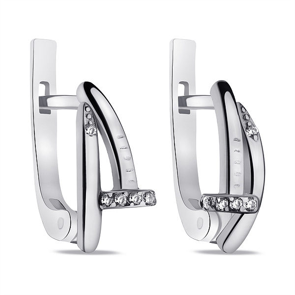 Серьги из серебра с фианитами (арт. 7502/384сю) – изображение 1