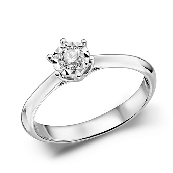 Фото Помолвочное кольцо из золота с бриллиантом (арт. К341408015б)