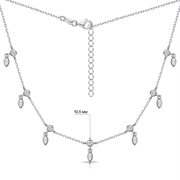 Колье из серебра с фианитами (арт. 7507/1915) – изображение 3