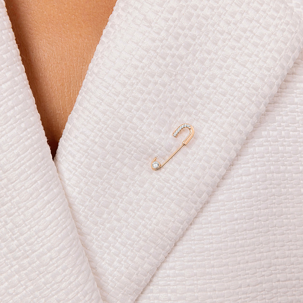 Золотая булавка с фианитами (арт. 360100) – изображение 2