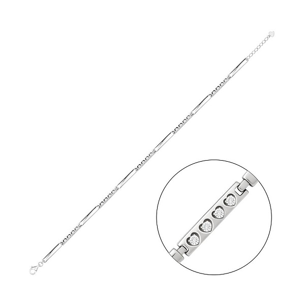 Серебряный браслет с дорожкой из фианитов (арт. 7509/5130) – изображение 1