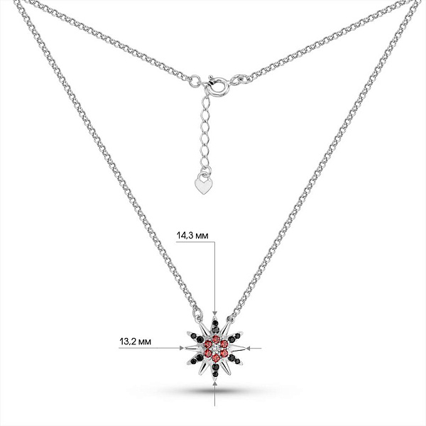Серебряное колье с россыпью фианитов (арт. 7507/305чакклю) – изображение 3