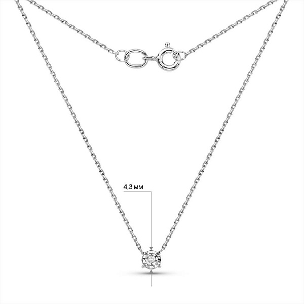 Золоте кольє з діамантом (арт. Ц011694010б) – зображення 5