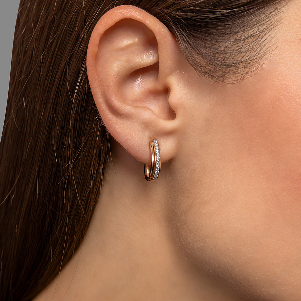 Золоті сережки з фіанітами (арт. 111054) – зображення 3