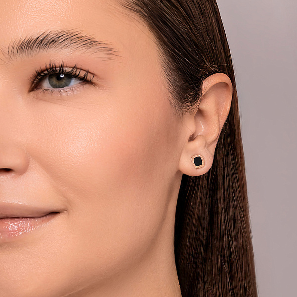 Серьги-пусеты из золота с эмалью (арт. 111206еч) – изображение 3