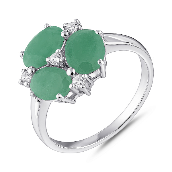 Массивное серебряное кольцо с изумрудами (арт. 7501/2062226Изм) – изображение 1