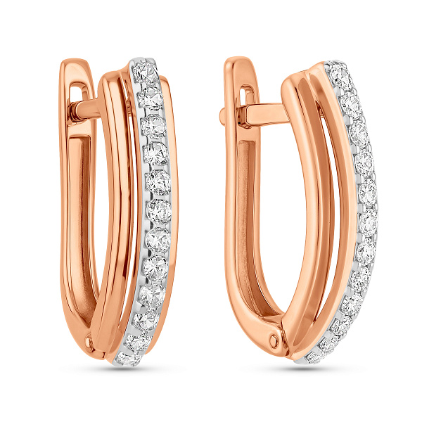 Золоті сережки з фіанітами (арт. 111054) – зображення 1