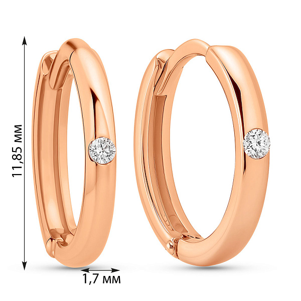 Золотые серьги кольца с бриллиантами (арт. С011708) – изображение 3