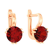 Сережки из красного золота с кварцем (арт. 110612ПкГ)