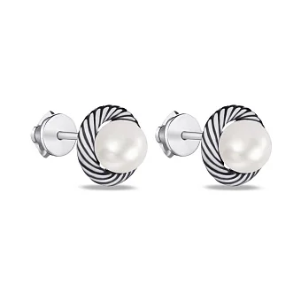 Пусети зі срібла з перлами (арт. 7918/2360чжб)