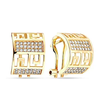 Сережки Олімпія з золота з фіанітами (арт. 105564ж)