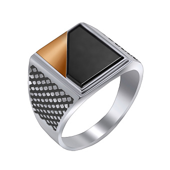 Серебряная печатка с ониксом (арт. 7206/567о)