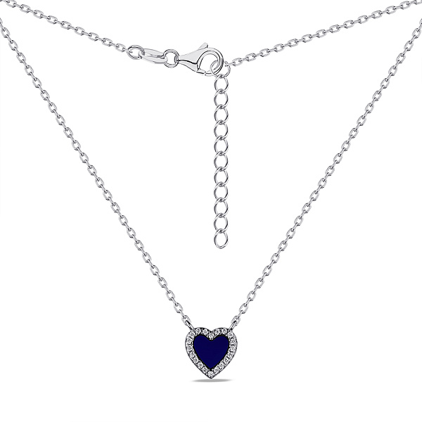 Колье из серебра Сердце с ониксом и фианитами (арт. 7507/709ос) – изображение 2
