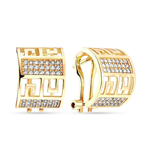 Сережки Олимпия из золота с фианитами  (арт. 105564ж) – изображение 1