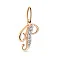 Підвіска з червоного золота Літера Р з фіанітами (арт. 440286) – зображення 1