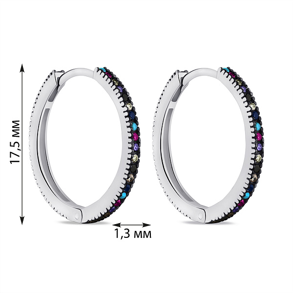 Серебряные серьги-кольца с альпинитами (арт. 7502/9254/20ацв) – изображение 2
