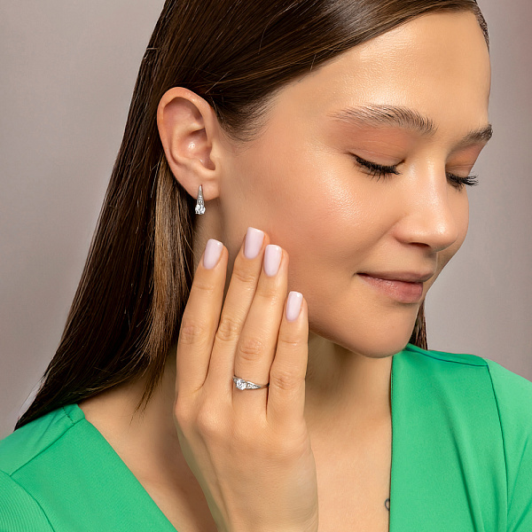 Серебряное кольцо с фианитами (арт. 7501/1547К) – изображение 3