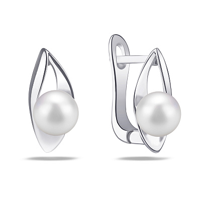 Срібні сережки з перлами (арт. 7502/3499жб)