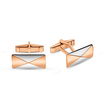 Запонки золотые с родированием (арт. 210079р)