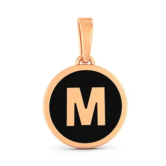 Кулон з червоного золота Літера М  (арт. 440989еч)