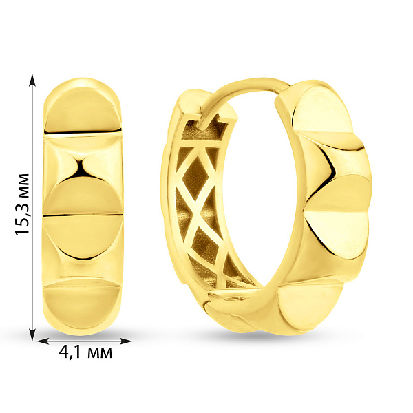 Золотые серьги без камней (арт. 1091523/15ж) – изображение 2