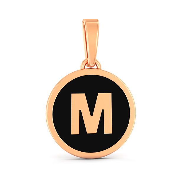 Кулон з червоного золота Літера М  (арт. 440989еч) – зображення 1